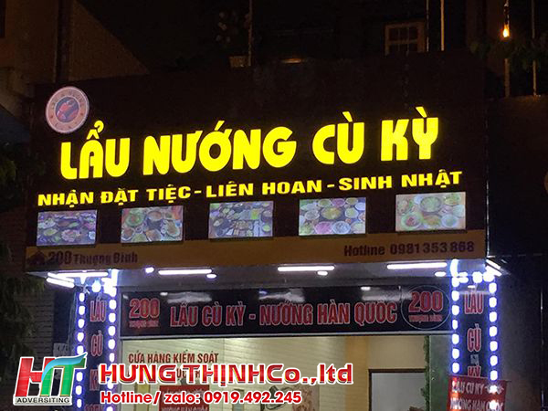 Bảng hiệu cửa hàng lẩu nướng