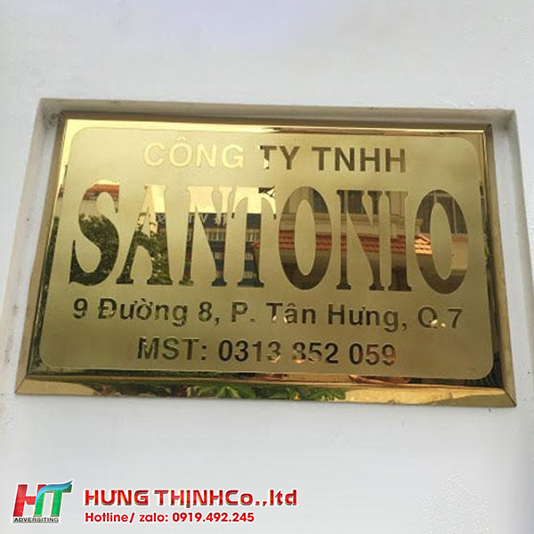Bảng công ty bằng inox ăn mòn