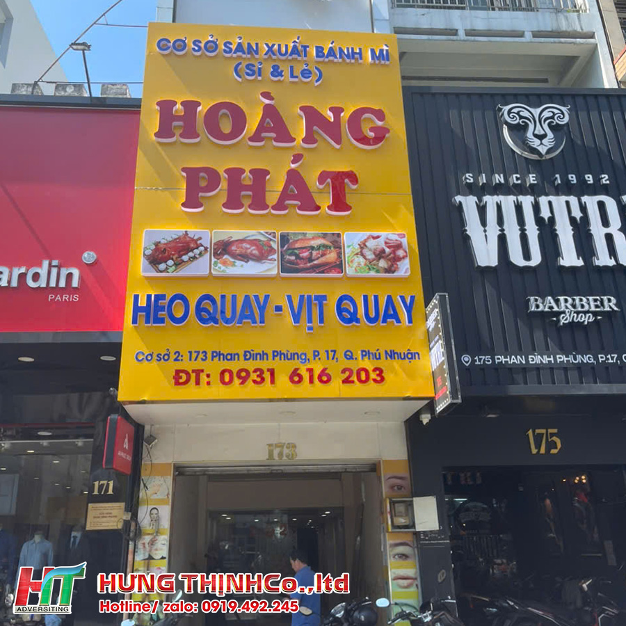 Thi công bảng hiệu bánh mì Hoàng Phát