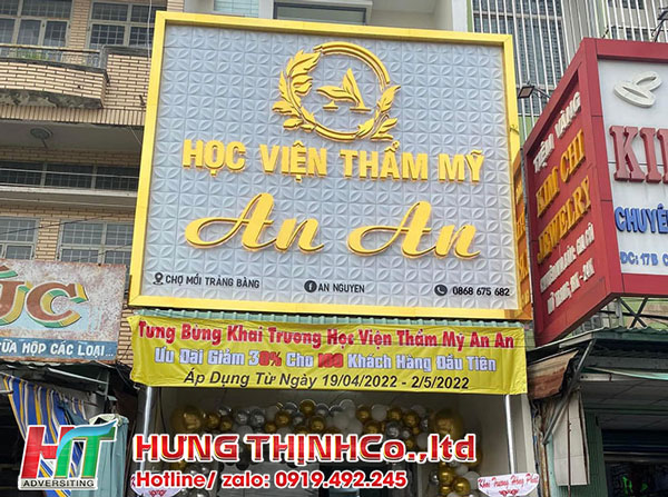 Bảng hiệu alu chữ nổi inox