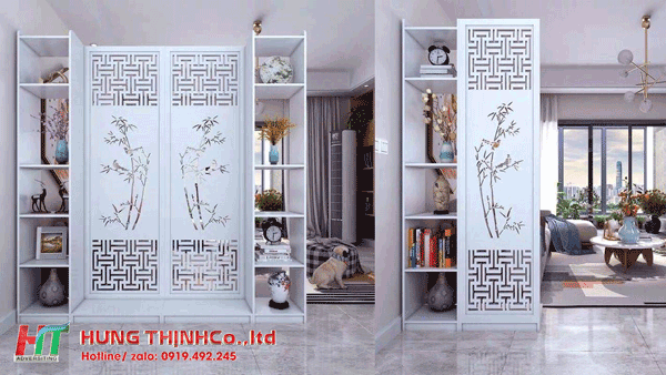 Thi công vách ngăn hoa văn phong cách hiện đại