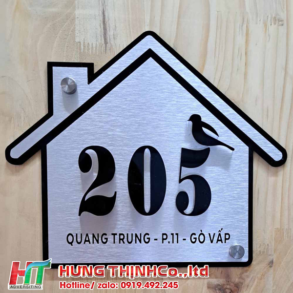 Mẫu bảng số nhà bằng alu sang trọng