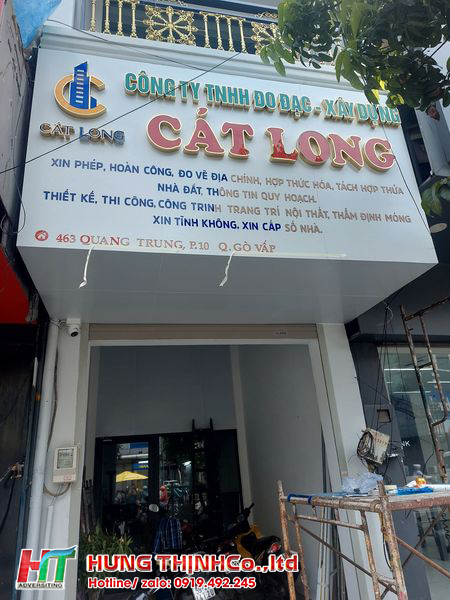 Thi công bảng hiệu alu chữ nổi giá rẻ tại TP.HCM