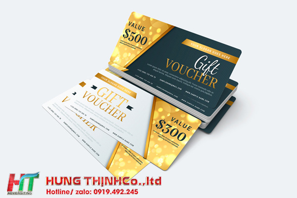 In voucher khuyến mãi sang trọng, thiết kế sáng tạo